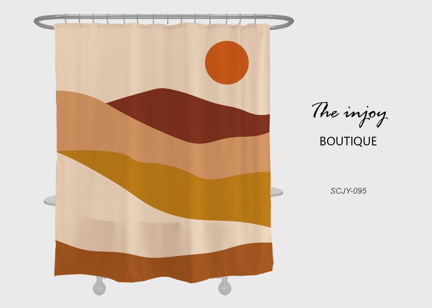 Desert Sunrise Mountain Shower Curtain for a Rustic Bathroom