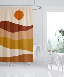 Desert Sunrise Mountain Shower Curtain for a Rustic Bathroom