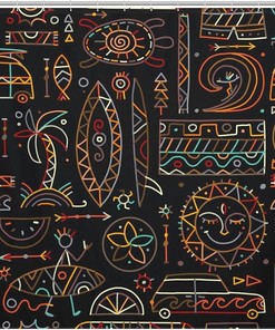 Design Print Hawaii Turtle Polynesian Shower Curtain Fabric For Bathroom