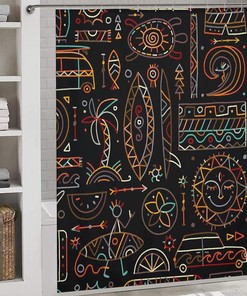 Design Print Hawaii Turtle Polynesian Shower Curtain Fabric For Bathroom