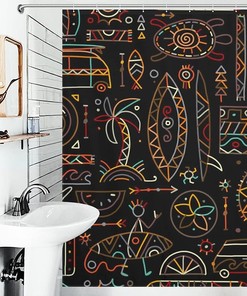 Design Print Hawaii Turtle Polynesian Shower Curtain Fabric For Bathroom