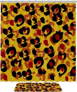 Designer Leopard Print Shower Curtain, Fashion-Forward Bathroom Decor