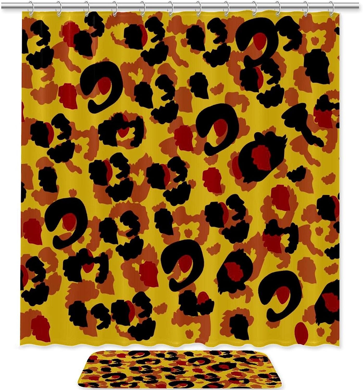 Designer Leopard Print Shower Curtain, Fashion-Forward Bathroom Decor