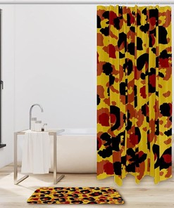 Designer Leopard Print Shower Curtain, Fashion-Forward Bathroom Decor