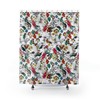 Designer Shower Curtain With Birds In Nature Print No.5, Modern Bathroom Decor