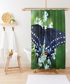 Designer Swallowtail Butterfly Shower Curtain - Ethereal Print For A Stunning Bathroom Decor