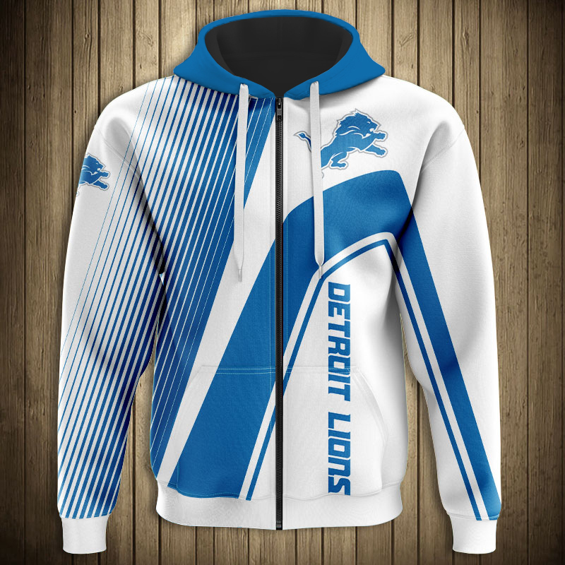 Detroit Lions 3D Zip Hoodie All Over Print Pullover Nfl