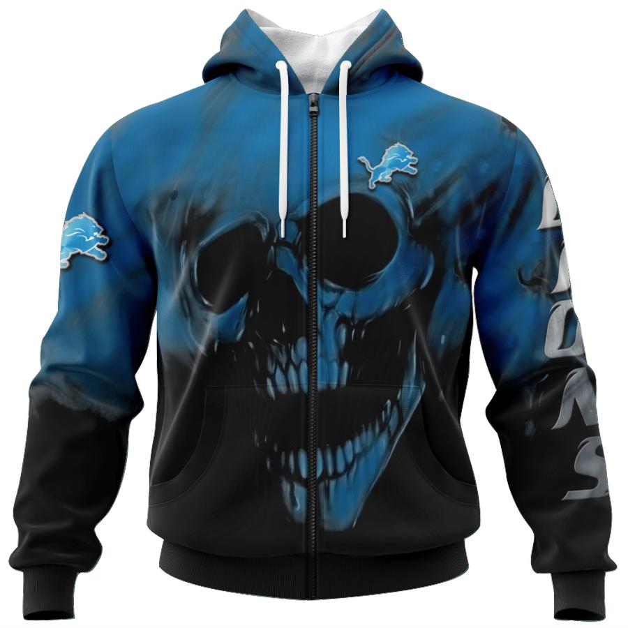 Detroit Lions Custom Name & Number All Over Print Hoodie For Fans