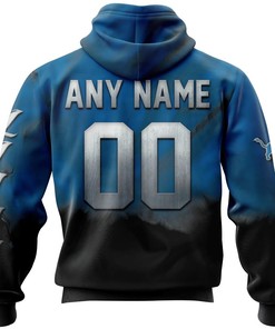 Detroit Lions Custom Name & Number All Over Print Hoodie For Fans