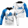 Detroit Lions Graphic Curve All Over Print Zip Hoodie For Fans