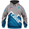 Detroit Lions Hoodie 3D All Over Print Zip Hoodie Pullover In Full Size