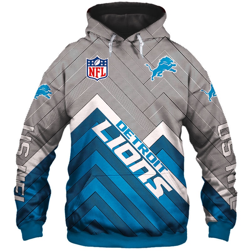 Detroit Lions Hoodie 3D All Over Print Zip Hoodie Pullover In Full Size
