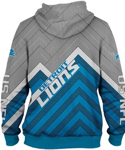 Detroit Lions Hoodie 3D All Over Print Zip Hoodie Pullover In Full Size