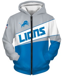 Detroit Lions Hoodie 3D All Over Print Zip Hoodie With Custom Design