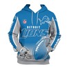 Detroit Lions Hoodie 3D Cute Flame Balls Graphic All Over Print Zip Hoodie Gift For Fans