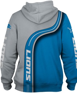 Detroit Lions Hoodie 3D Cute Zip Hoodie Pullover All Over Print Gifts For Fans
