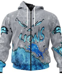 Detroit Lions Hoodie 3D Devil Eyes All Over Print Hoodie Gift For Fans