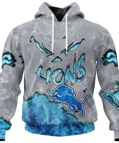 Detroit Lions Hoodie 3D Devil Eyes All Over Print Hoodie Gift For Fans