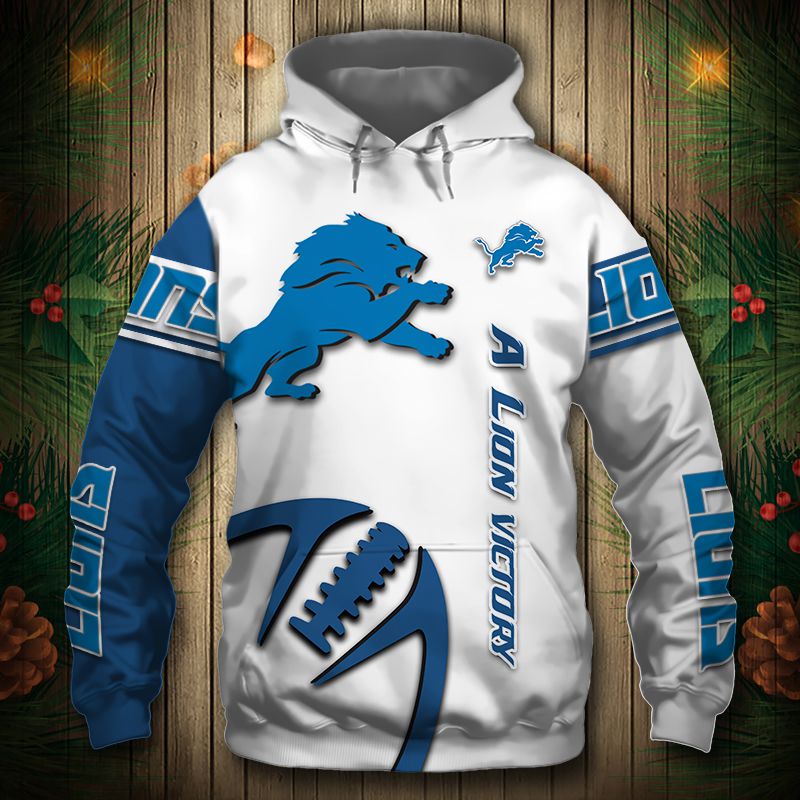Detroit Lions Hoodie 3D Graphic Balls All Over Print Zip Hoodie Pullover