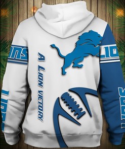 Detroit Lions Hoodie 3D Graphic Balls All Over Print Zip Hoodie Pullover