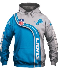 Detroit Lions Hoodie 3D Highway Letter All Over Print Gifts For Fans