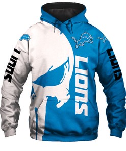 Detroit Lions Hoodie 3D Skull Printed Custom All Over Print Hoodie For Fans