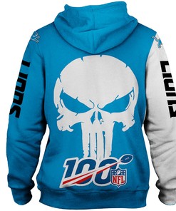 Detroit Lions Hoodie 3D Skull Printed Custom All Over Print Hoodie For Fans