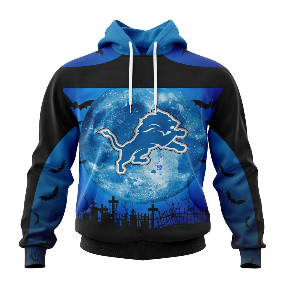 Detroit Lions Hoodie Halloween 3D All Over Print Custom Name & Number Gifts For Fans