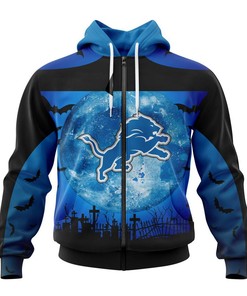 Detroit Lions Hoodie Halloween 3D All Over Print Custom Name & Number Gifts For Fans