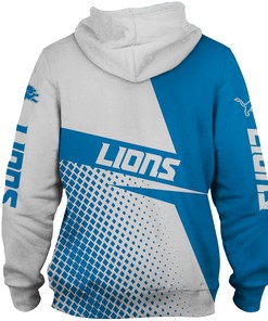 Detroit Lions Hoodie Long Sleeve All Over Print Zip Hoodie For Fan