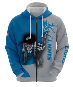 Detroit Lions Hoodie Ultra Death Graphic All Over Print Halloween Gift