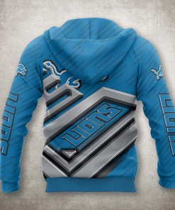 Detroit Lions No 1 All Over Print Zip Up Hoodie For Fans