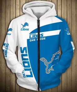 Detroit Lions One Pride All Over Print Zip Up Hoodie For Fans