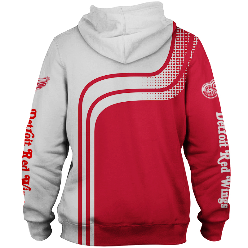 Detroit Red Wings All Over Print Zip Hoodie Pullover For Fans