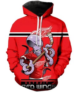Detroit Red Wings Mascot All Over Print 3D Hoodie For Fans