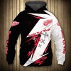 Detroit Red Wings Thunder Design All Over Print 3D Pullover Hoodie