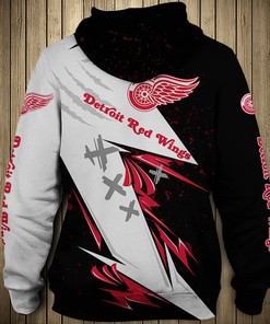 Detroit Red Wings Thunder Design All Over Print 3D Pullover Hoodie