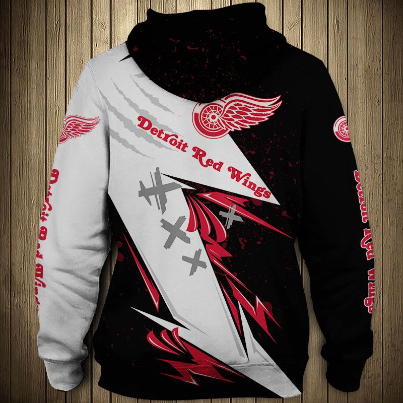 Detroit Red Wings Thunder Design All Over Print 3D Pullover Hoodie