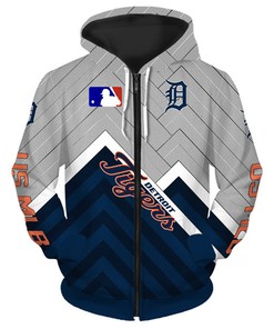 Detroit Tigers All Over Print 3D Baseball Zip Hoodie For Fans Of Mlb