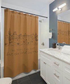 Devil Can Scrap Shower Curtain To Spice Up Your Western Bathroom Decor