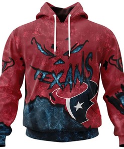 Devil Eyes Houston Texans Hoodie 3D With All Over Print, Halloween Gift For Fans