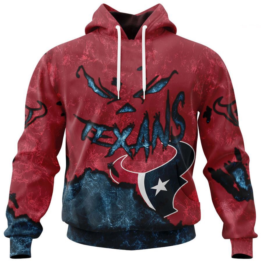 Devil Eyes Houston Texans Hoodie 3D With All Over Print, Halloween Gift For Fans