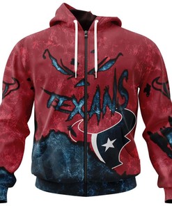 Devil Eyes Houston Texans Hoodie 3D With All Over Print, Halloween Gift For Fans