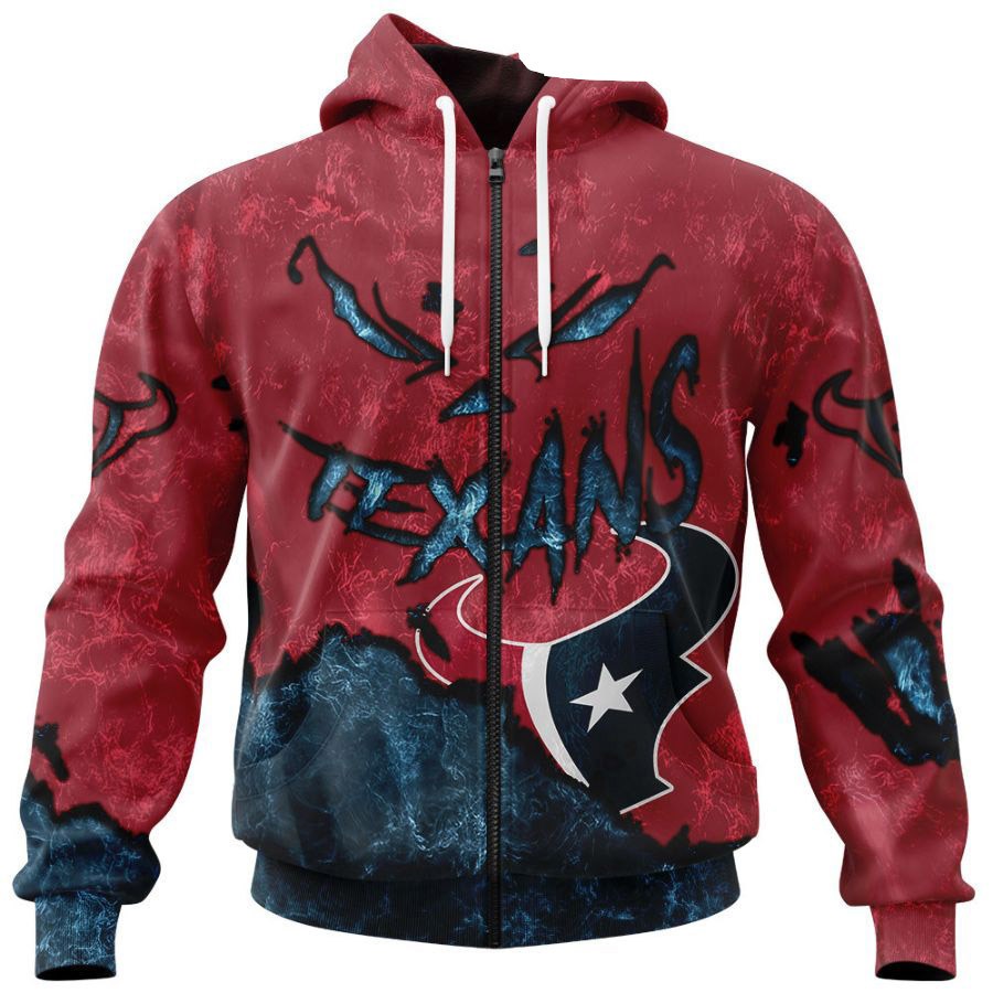 Devil Eyes Houston Texans Hoodie 3D With All Over Print, Halloween Gift For Fans