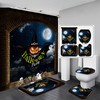 Devilish Pumpkin And Full Moon Shower Curtain For Halloween Bathroom Decor