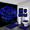 Dewy Royal Blue Rose Shower Curtain, Elegant Floral And Romantic Flower Bathroom Decor, Perfect Valentine'S Day Gift