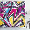Diamond Geometric Print Abstract Shower Curtain: Modern Bath Accessory