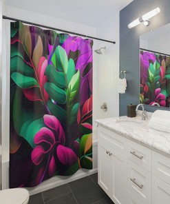 Digital Art Tropical Dreams Shower Curtain
