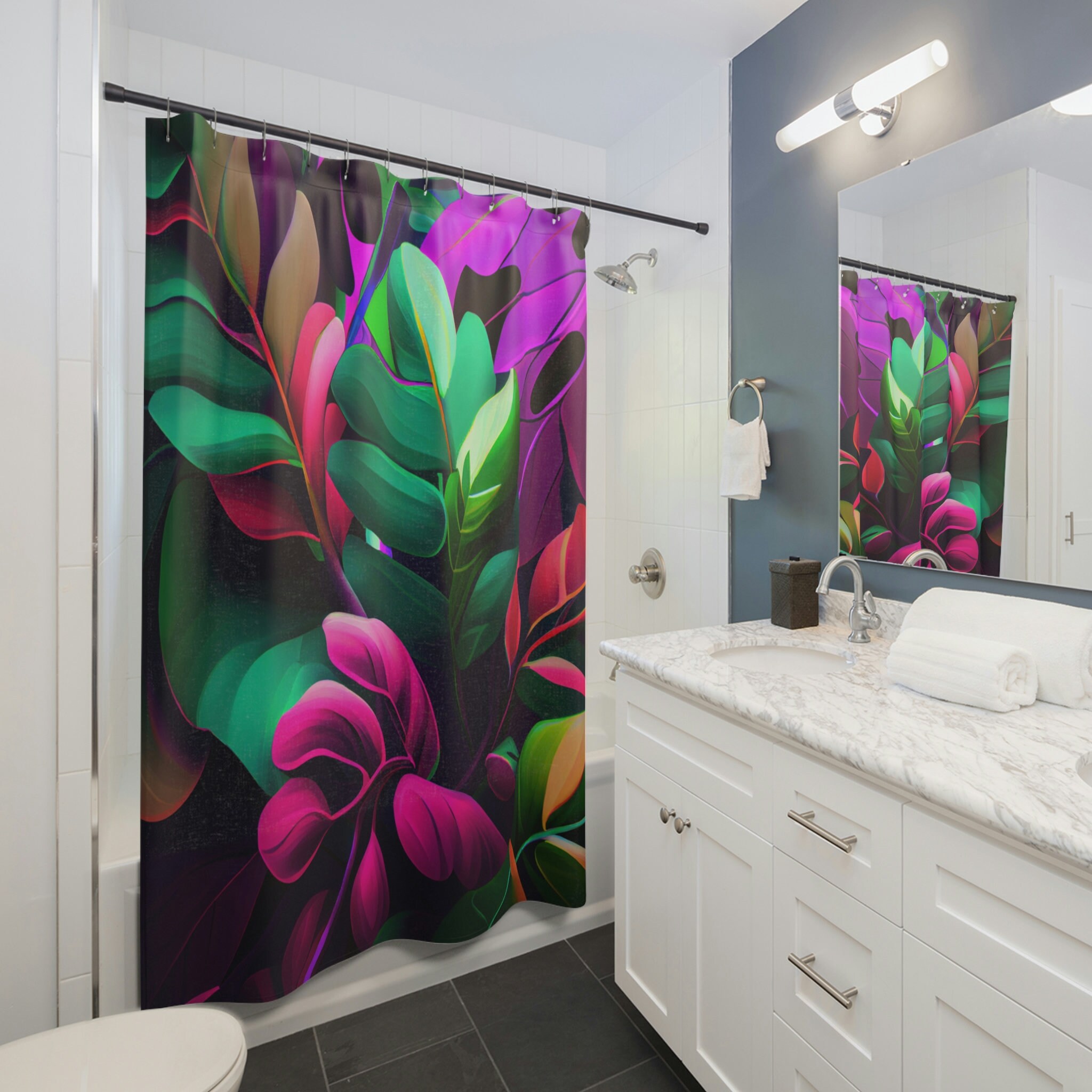 Digital Art Tropical Dreams Shower Curtain