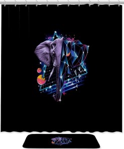 Digital Elephant Shower Curtain With A Vibrant And Realistic Design
